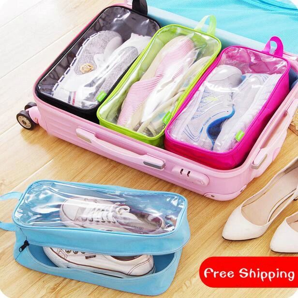 

Windows Travel Shoe Bag Multi-purpose Storage Bag Oxford Fabric Hanging Shoes Organizer 3 Pieces/Lot Waterproof Shoes Bag