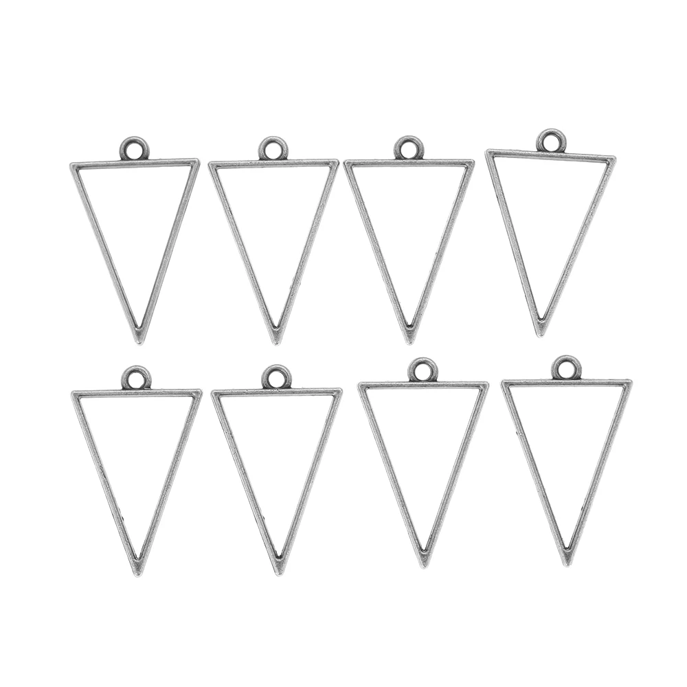 Style4-Silver 8 шт. пустые рамки подвески ювелирные изделия DIY квадратный/круглый геометрический полый прессованный цветок смола делая инструменты аксессуары подвеска рамка - Цвет: Style4-Silver