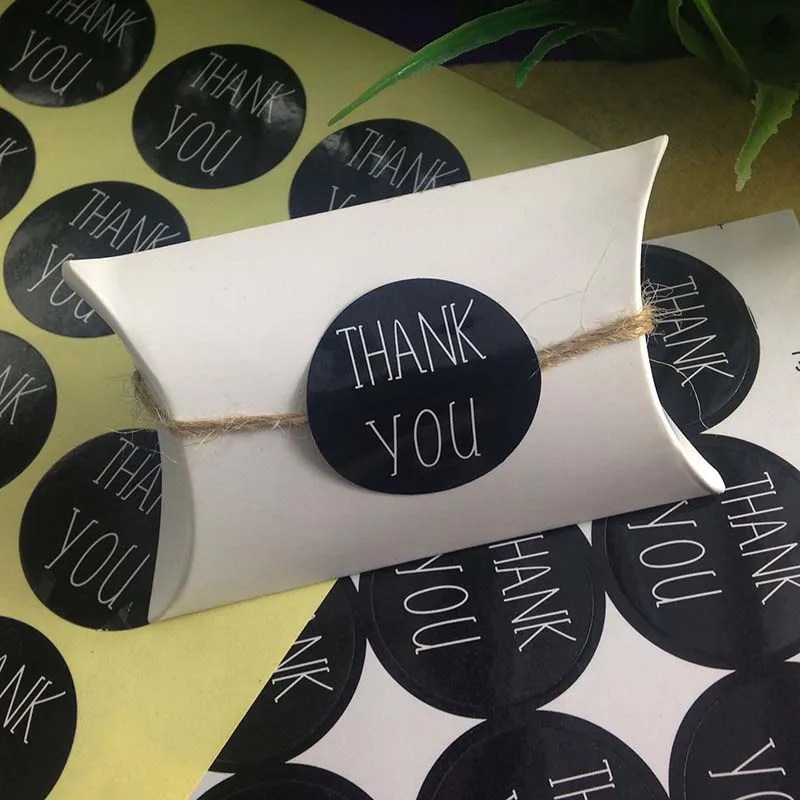 Упаковка Стикеры уплотнения Вышивка Крестом Пакет черном фоне белый спасибо 3 см