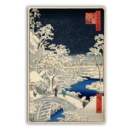 Японский традиционный пейзаж, постер на холсте, Картина на холсте в японском стиле, Настенная картина, домашний декор на стену