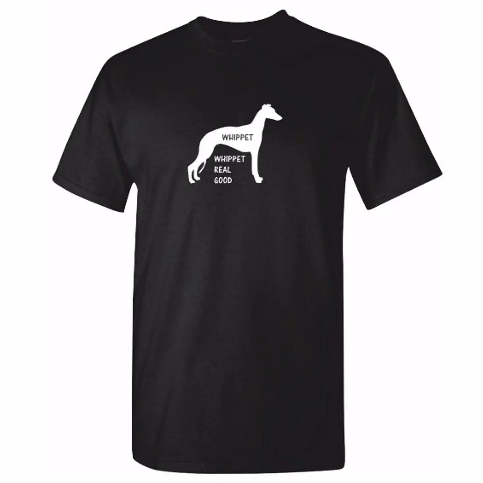 Унисекс забавная WHIPPET настоящая хорошая футболка с собачкой одежда подарок серая