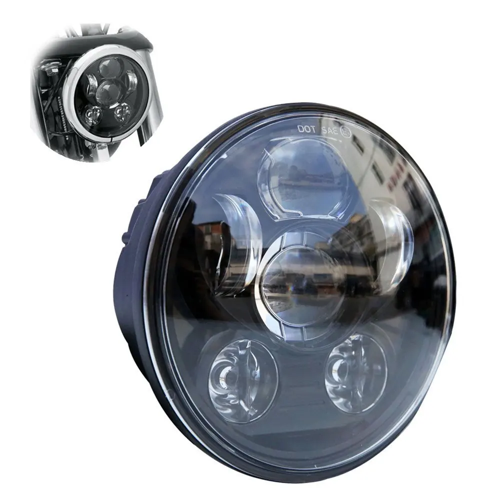 

5.75 inch Round LED Headlamp Kit For Harley Sportster Dyna, Low Rider, Wide Glide 45W Hi/Lo Beam Waterproof headlight