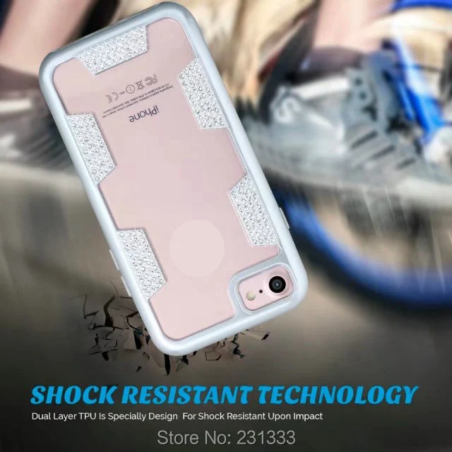 Алмазный Блестящий Гибридный Жесткий ПК ТПУ гелевый Чехол для Iphone 7 Plus I7 7PLUS 6 6S I6