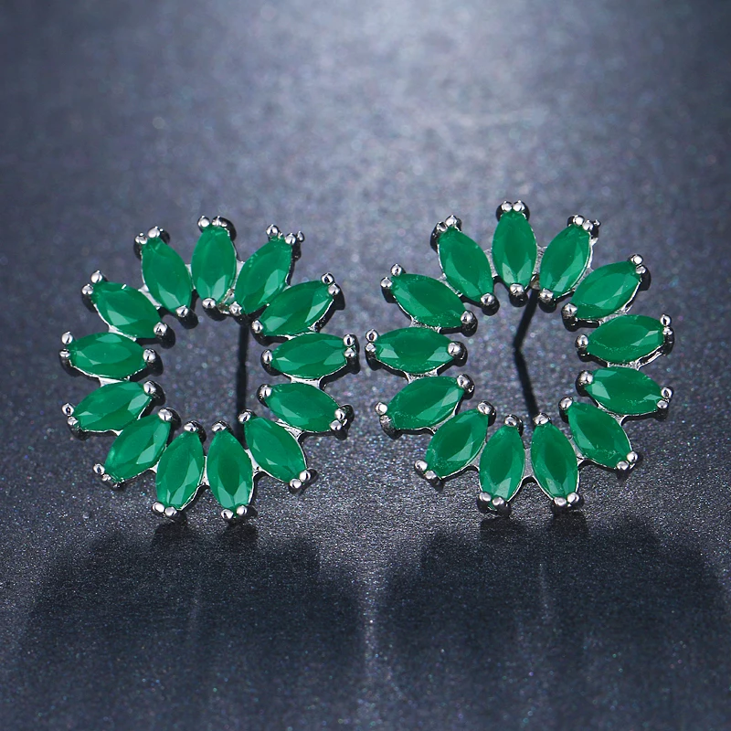 Серьги гвоздики серебряного цвета с прозрачным фианитом|stud earrings|earring studs earringsearrings