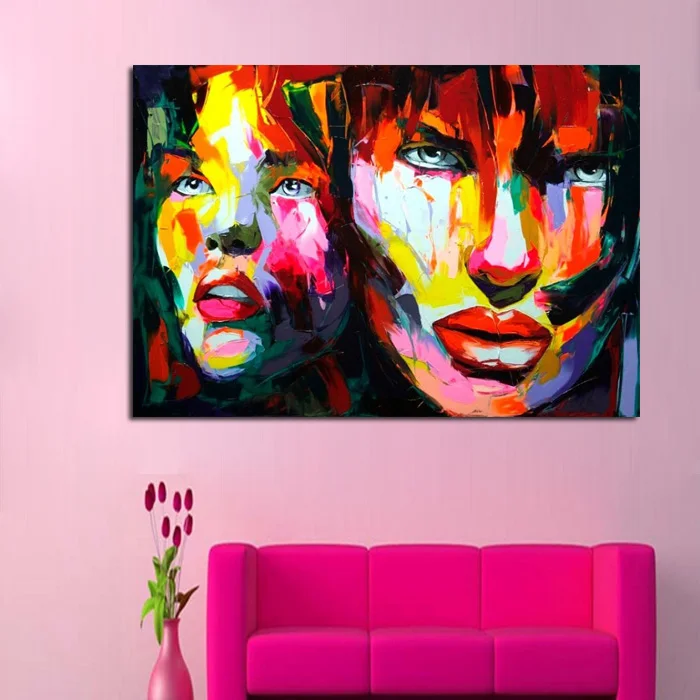 Красивая картина на стену с ручной росписью крутая Женская фигурка портрет