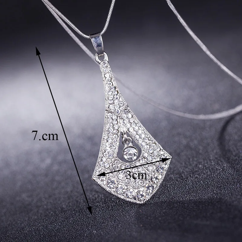 Комплект ювелирных изделий с подвеской роскошные серьги имитацией диаманта