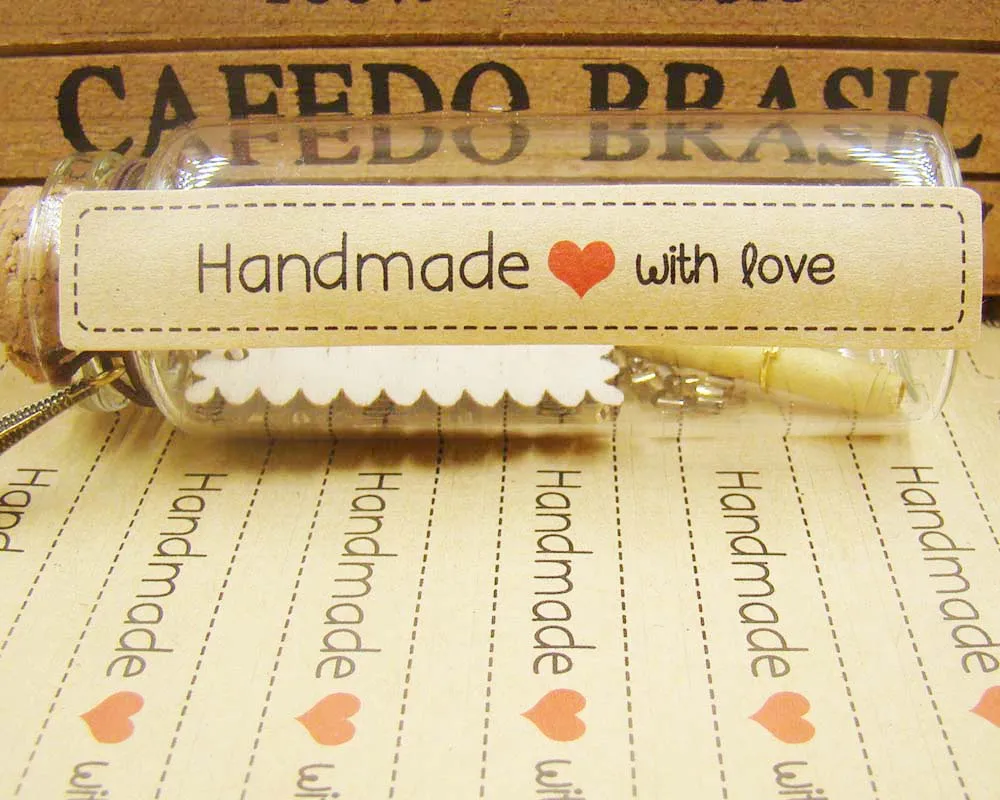 120 шт. этикетка для печати ручная работа с любовью наклейка из крафт бумаги стикер