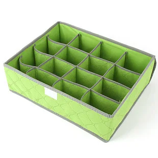 16 grids green Нетканое нижнее бельё для девочек носки для девочек бюстгальтер складная коробка для хранения Организатор ящик с крышкой 7/16/24 лезвия могут быть использованы для шкаф для одежды шкаф для хранения Организатор - Цвет: 16 grids green