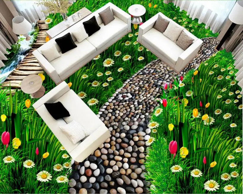 3d настил луга натуральный ПВХ обои пол картины фото настенные фрески обои|3d wall