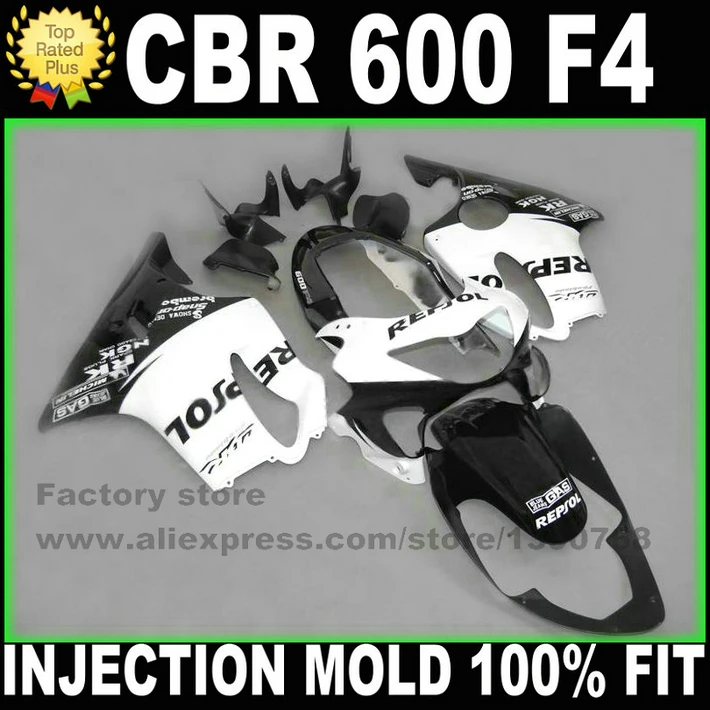Комплекты для литья под давлением HONDA CBR 600 F4 Обтекатели 1999 2000 CBR600 99 00 черный белый
