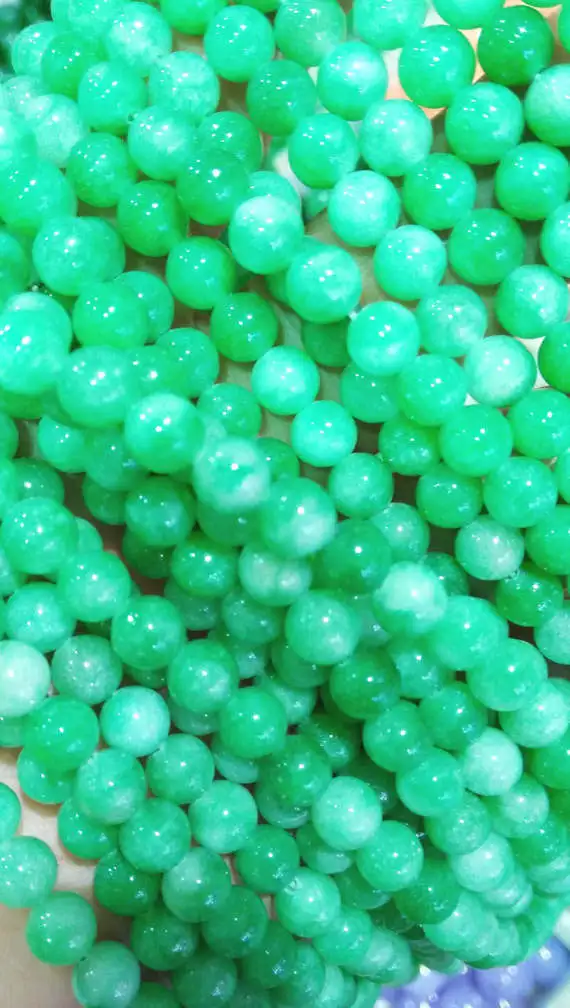 

high quality 2strands 6-10mm Natural pink Jade Beads, Natural Stone Beads, clear white Jade Apple Green Beads Round beads Jasper