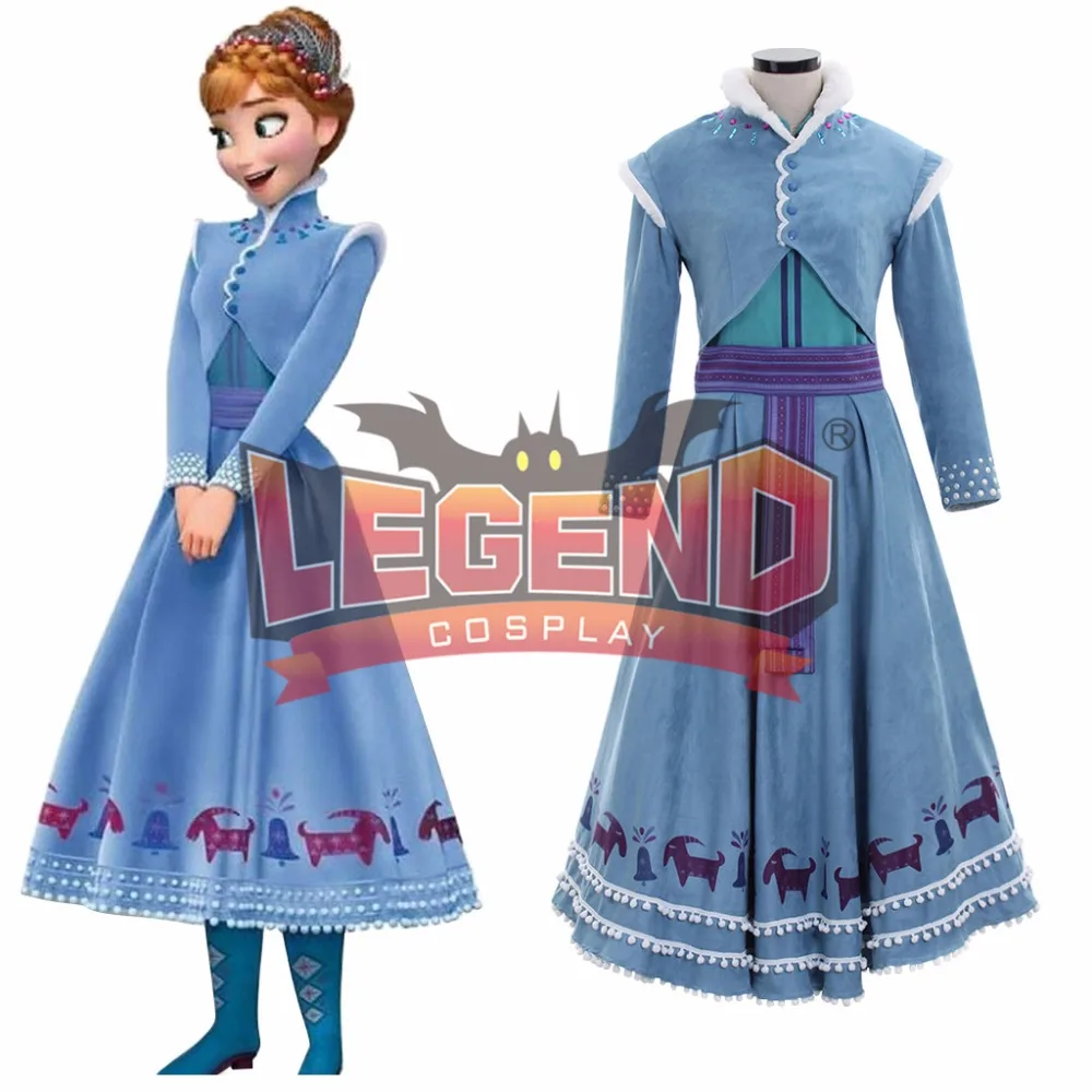 Olaf's Adventure Снежная королева 2 костюм взрослый костюм Анны Женский карнавальный костюм вечерние платья