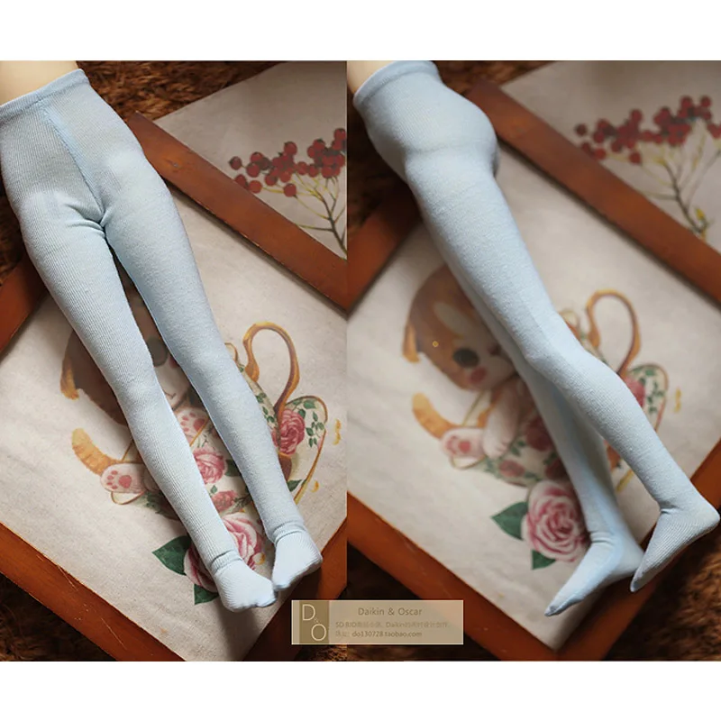 Аксессуары для куклы bjd, кукольный носок для 1/3, 1/4, 1/6, 1/8, 1/12, 12 дюймов, носки в полоску для куклы, хлопковые колготки - Цвет: Синий