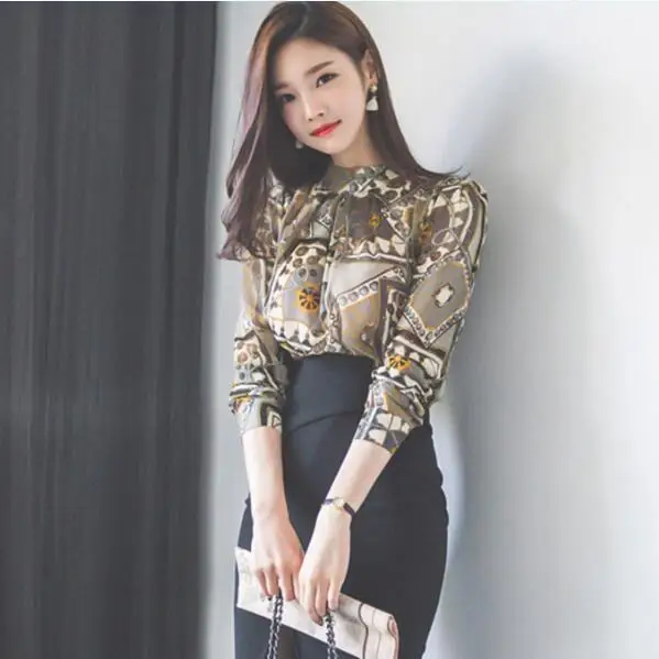 Костюм для Женский комплект 2 шт. летняя блузка с принтом и О образным вырезом