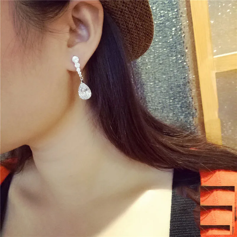 Модные женские серьги в форме капли с кристаллами полным покрытием плата из