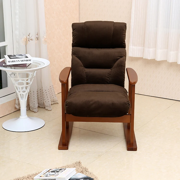 Модное домашнее кресло для отдыха из цельной древесины с откидывающейся спинкой