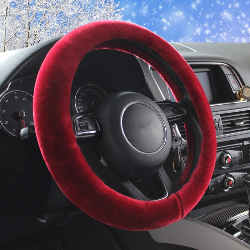 Плюшевые меховые универсальные чехлы рулевого колеса автомобиля теплая шерсть зимой авто Подогрев чехол для рулевого колеса для автомобилей Аксессуары для укладки