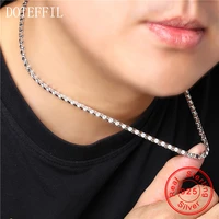 doteffil 925 sterling silver domineering 4mm 50cm chain necklace for men women wedding engagement party charm jewelry