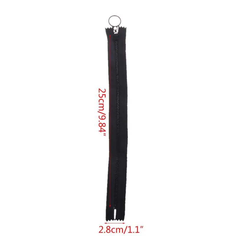 

25cm 3# Closed End Resin Zippers Pull Ring Head for Sewing Bag Wallet Garment