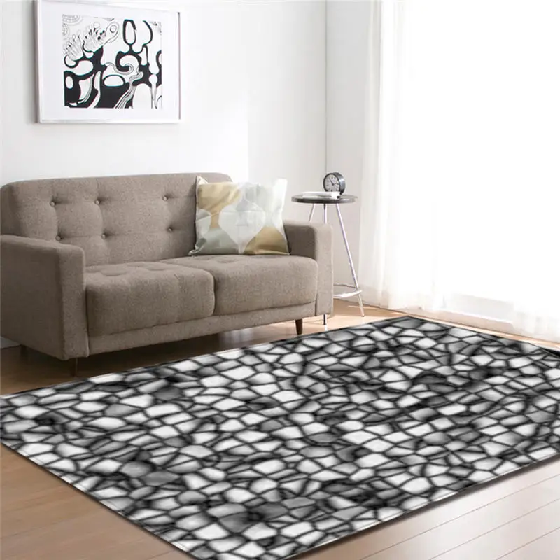 Nody современный камень линия 3D печать ковер для гостиной спальни Площадь Ковер