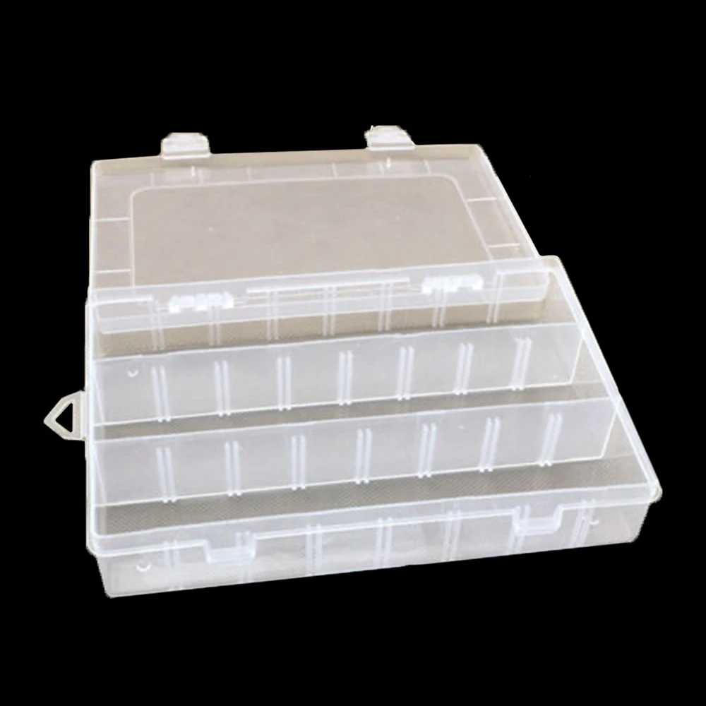 24 Grid Storage Box Container Translucent Jewelry Receiving Box Desktop Finishing Box Plastic Clear Box Jewelry Bead Storage Box