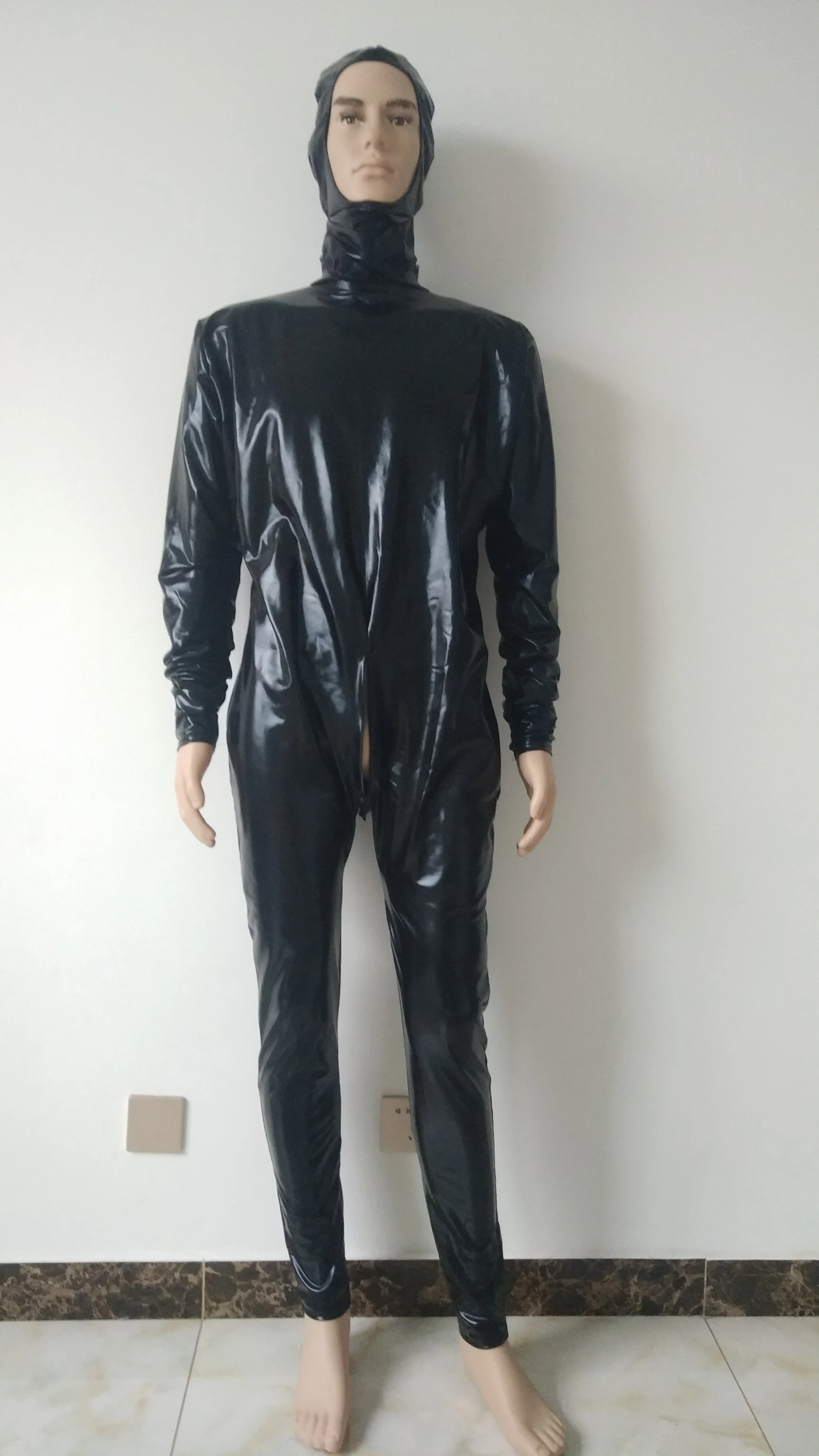 Комбинезон для взрослых Блестящий металлический трико сзади свитшот с двойной