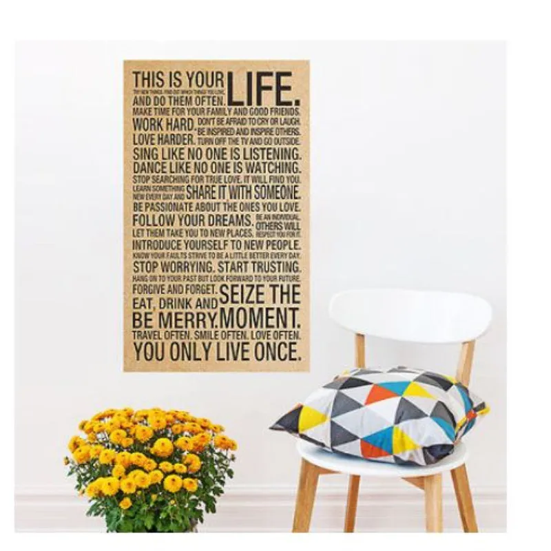 Печать надписей это ваша жизнь спальня гостиная-Скажите Цитата слова надпись