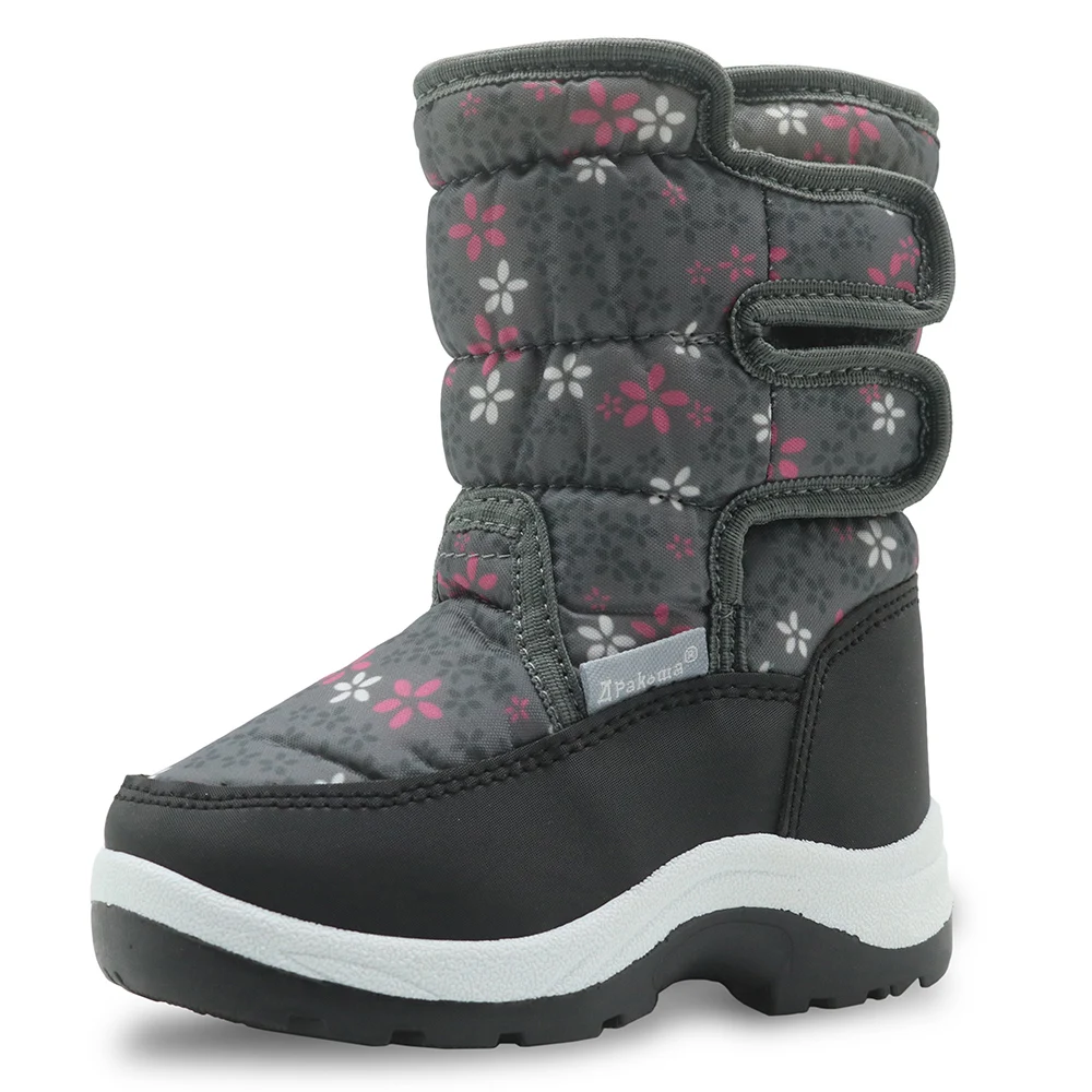 Apakowa/зимние водонепроницаемые ботинки для девочек детская обувь из