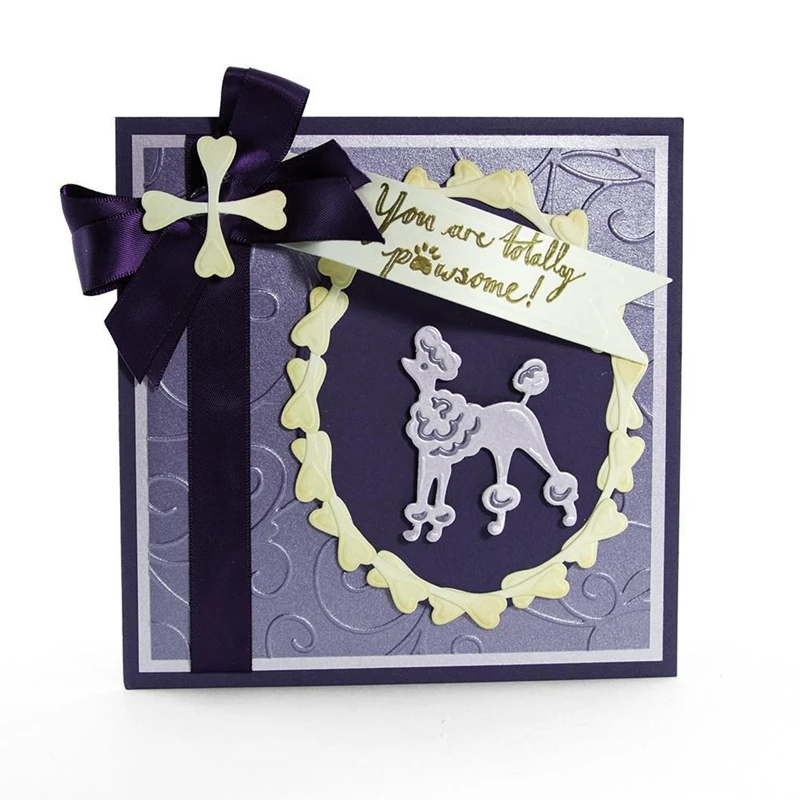 Металлический трафарет с изображением милого пуделя собаки для скрапбукинга