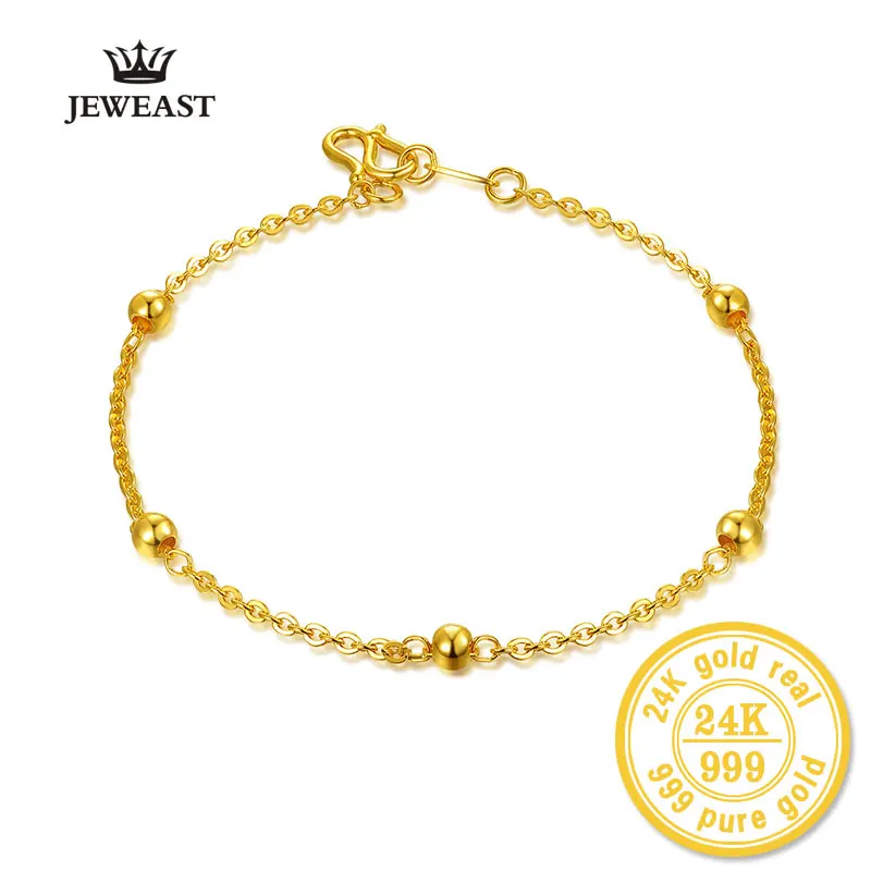 Браслет из чистого золота XXX BBB 24k Женский натуральный однотонный браслет гладких