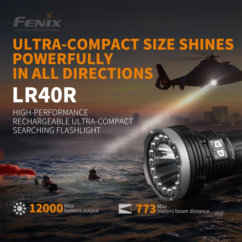 12000 люменов Fenix LR40R высокопроизводительный перезаряжаемый ультра-компактный