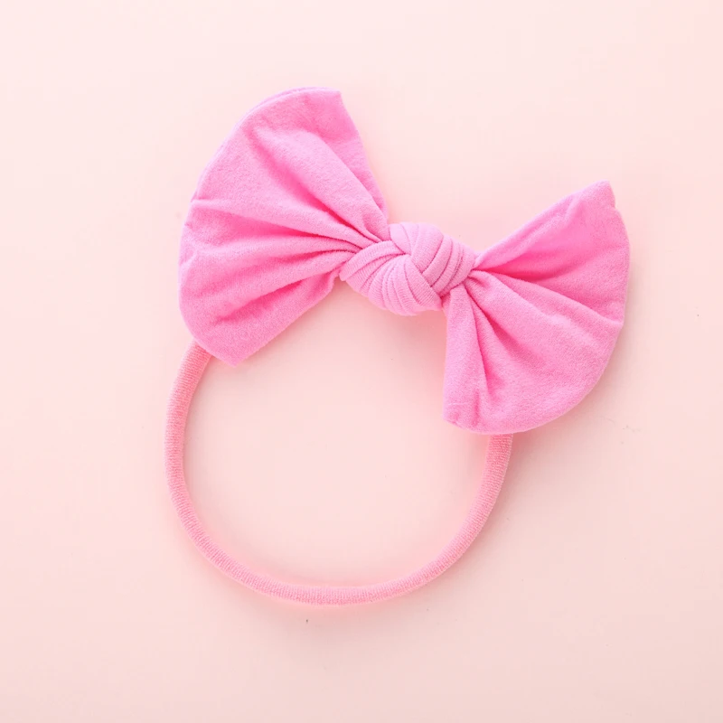 20 шт./лот мягкая нейлоновая повязка тюрбан с бантом ткань Детские аксессуары для