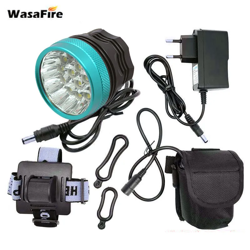 blue WasaFire 40000 lm 16 xT6 светодиодный фонарь для велосипеда, передний головной светильник для езды на велосипеде, передний светильник для езды на велосипеде+ аккумулятор 9600mAh - Цвет: blue