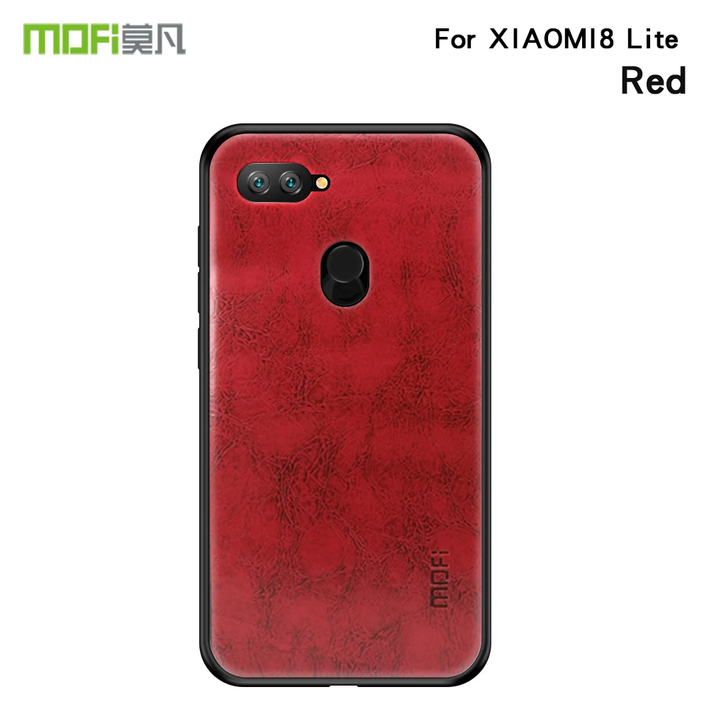 MOFi из искусственной кожи+ ТПУ+ PC чехол для Xiaomi Mi 8 Lite чехол для телефона s полная Защита задняя крышка для Xiaomi Mi 8 Lite чехол