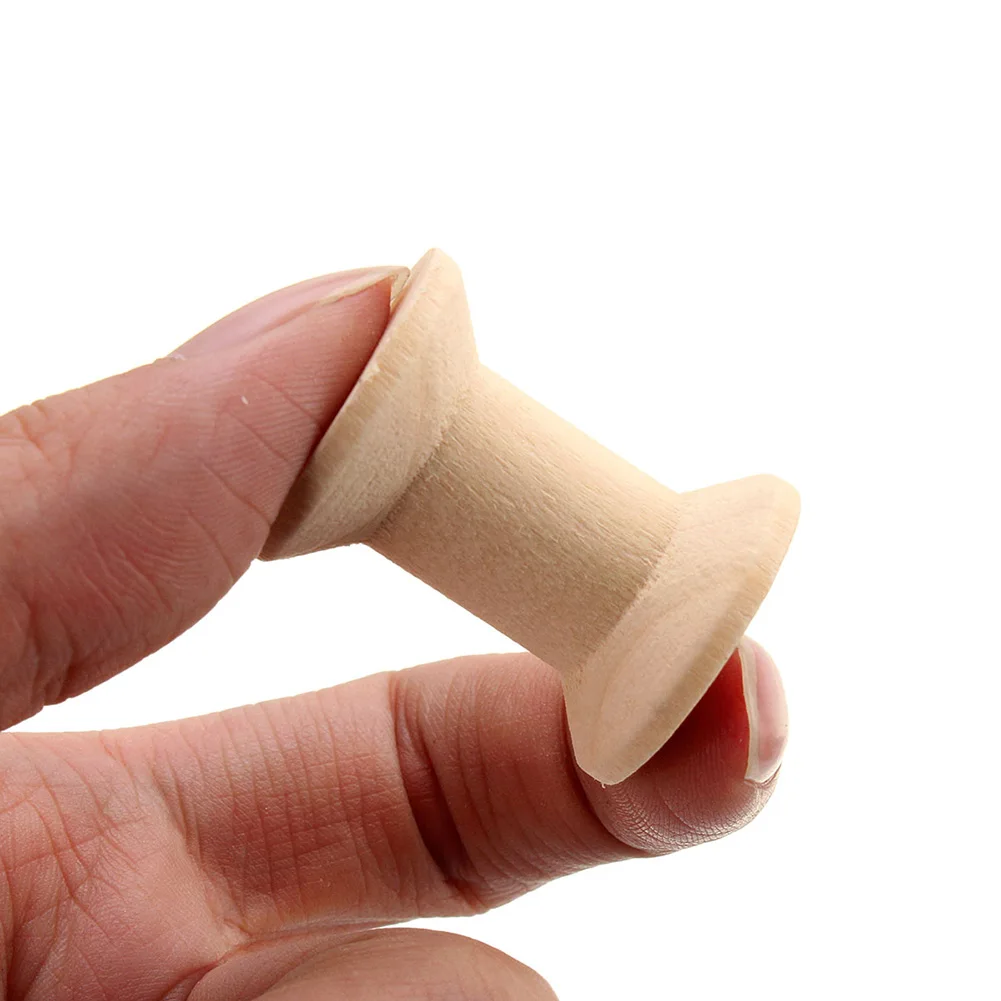 10Pcs Wooden Thread Spools Vintage Cylinder Needlework Manual Crafts Wood Bobbins Reels Organizer For Ribbon Sewing Tools | Дом и сад