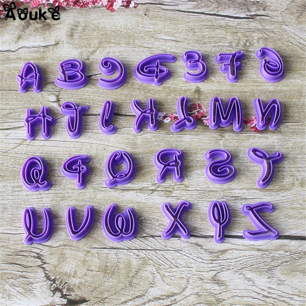 26 шт./компл. Алфавит/форма букв Бисквитное печенье пластиковые формы тиснение