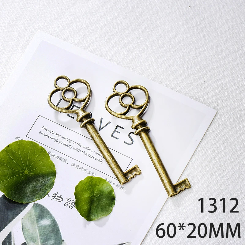 

60*20mm 3pcs Key Alloy Pendant For Diy Jewelry Making 2 Colors Antique Silver Antique Bronze No.1312