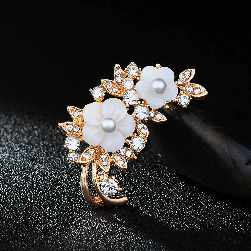 Роскошная Милая темпераментная брошь в виде ракушки цветов магнолии булавки для