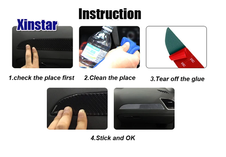 

Carbon fiber Sline RS car center control decoration sticker for audi A4 car only fit left driving