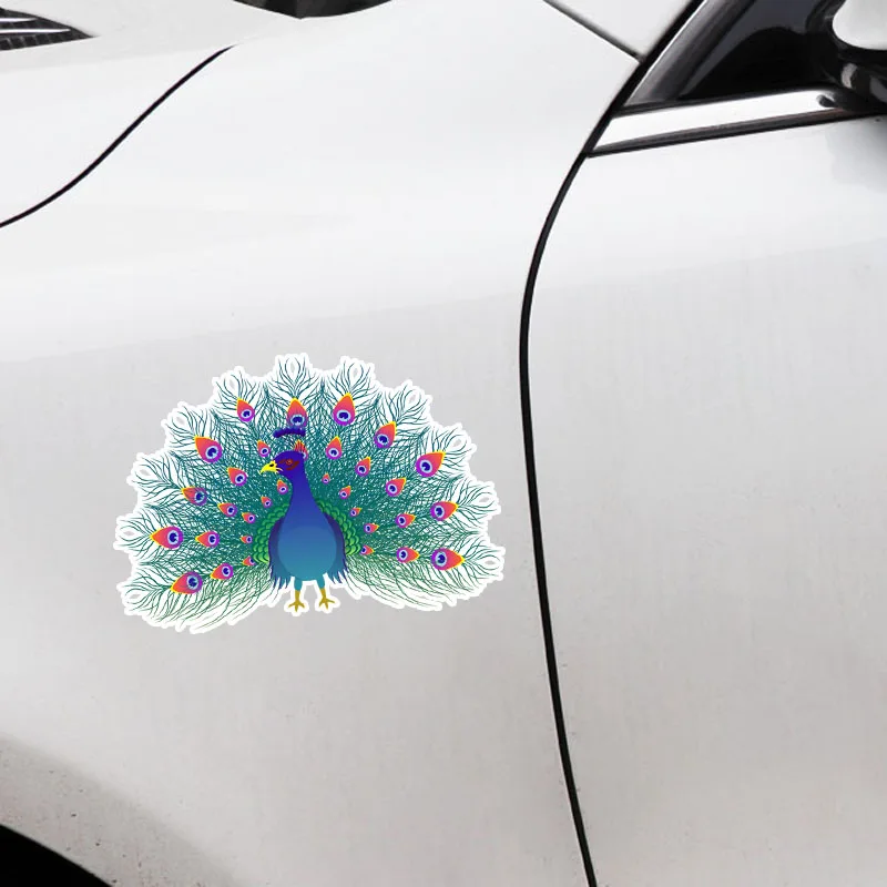 

YJZT 13.6*9.3CM Mysterious Peacock Feather Tail Decor Car Modelling Sticker Accessories Personalized 11A0037