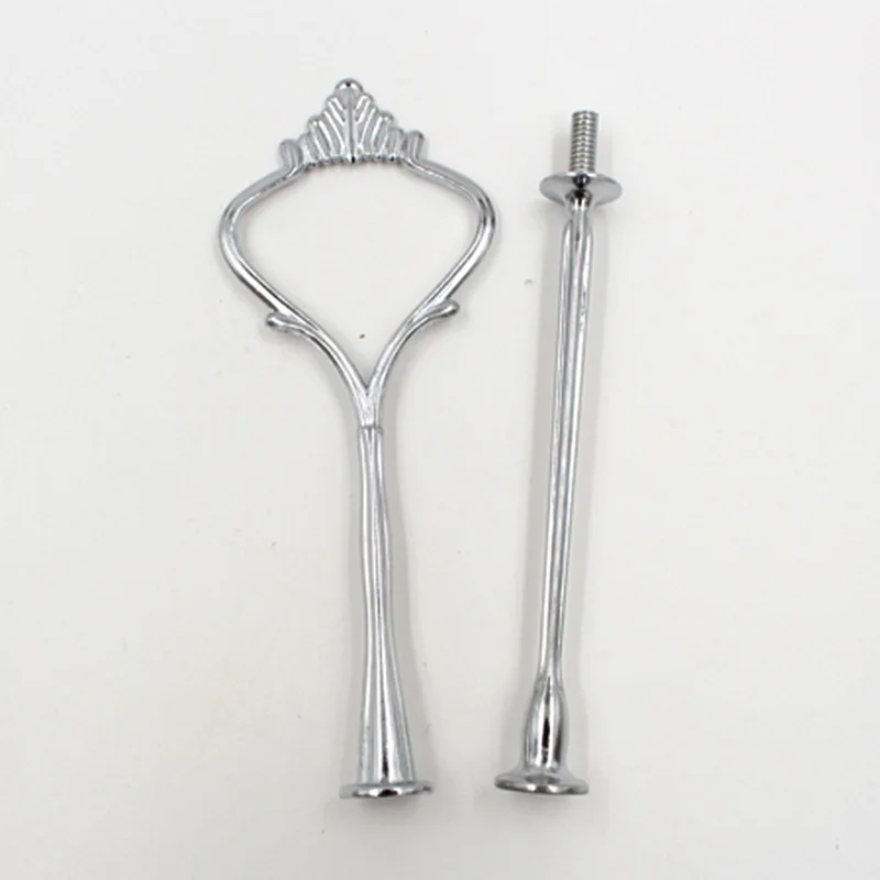 Cake Stand Plate Bracket Stand New 2 Tier Cake Plate Stand Cupcake Fittings Silver Golden Wedding Party(Plate Not Included