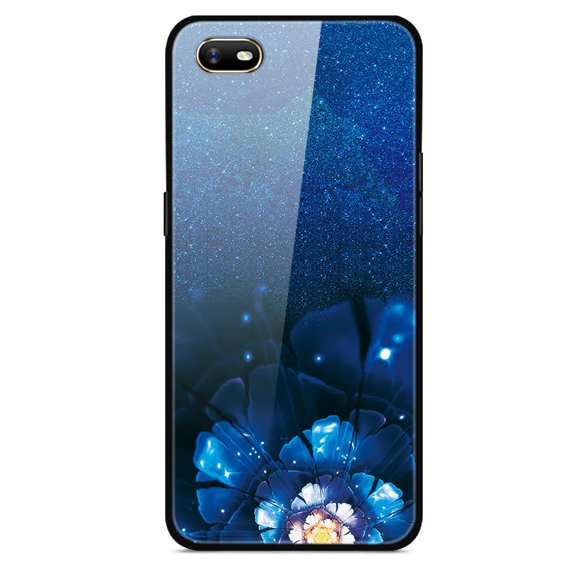 Для OPPO A1K чехол из закаленного стекла жесткий чехол для телефона для OPPO A1K чехол s Мягкий бампер для OPPOA1K A 1K CPH1923 чехол Роскошный - Цвет: 46