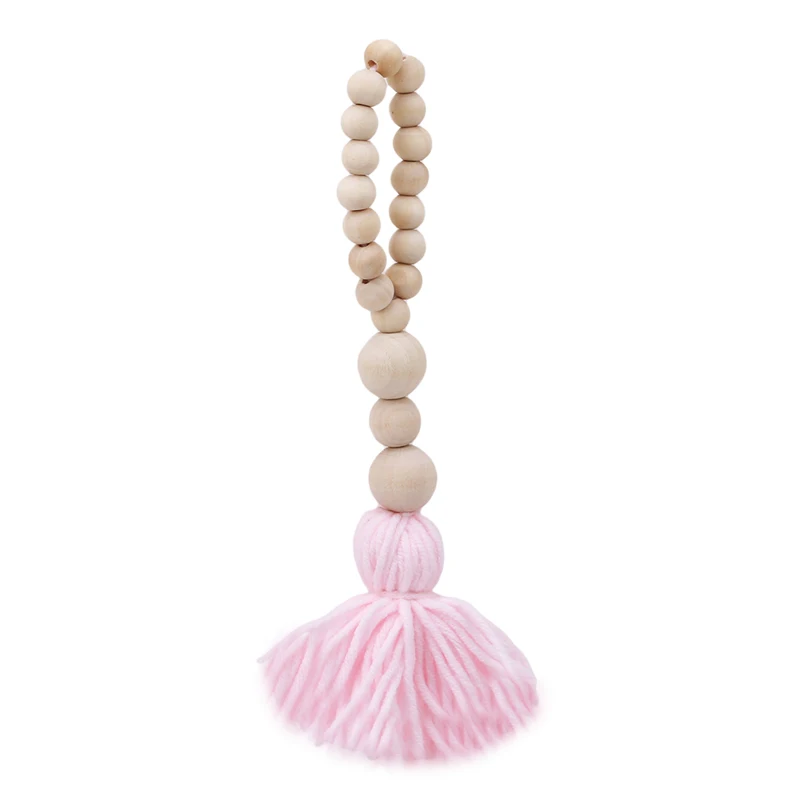 Асель кулон ручной работы деревянные бусины Tassel Pendant Nordic стена детской комнаты Haning украшения деревянные бусины Декор 770544 - Цвет: pink