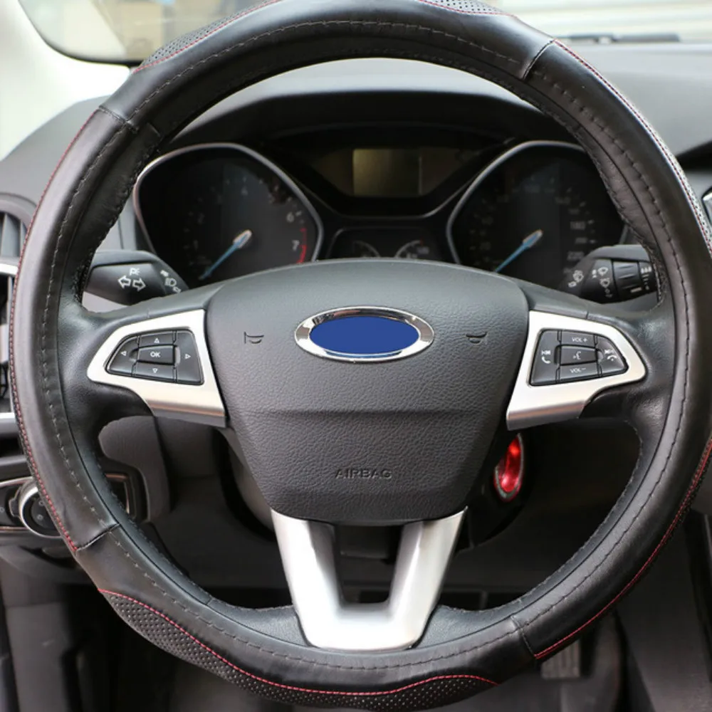 Zlord ABS Хромированная Защитная крышка рулевого колеса накладка наклейки для Ford Focus 4 MK4 Ecosport Kuga Escape запчасти