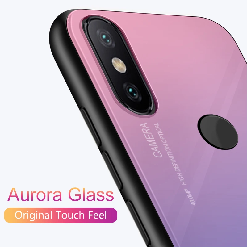 Градиентный чехол из закаленного стекла для Xiaomi Mi A2 Lite задняя крышка стекло 8 Mi8 SE