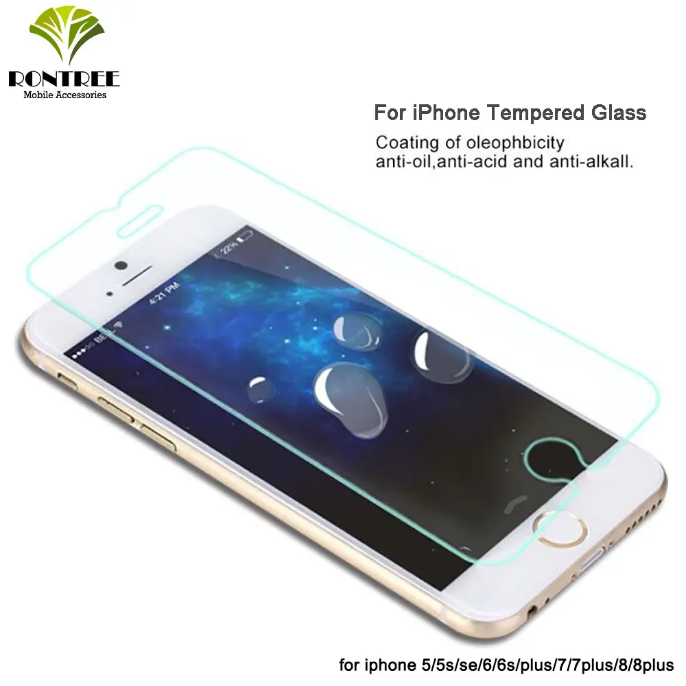 RONTREE закаленное стекло для iPhone 6S 6 7 8 Plus Аксессуары Защитное стекло для iPhone 5S, se X XS XR 11 Pro MAX защита экрана