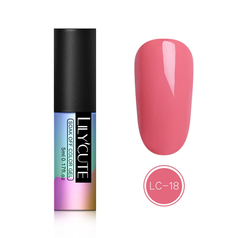 18 Lilycute 5 мл гели для ногтей Гель-лак Полу Постоянный красный серии гель Led UV лампа длительного действия био-Гели Soak Off Гель лак для ногтей Лаки, содержащий базовое, топовое покрытие - Цвет: 18