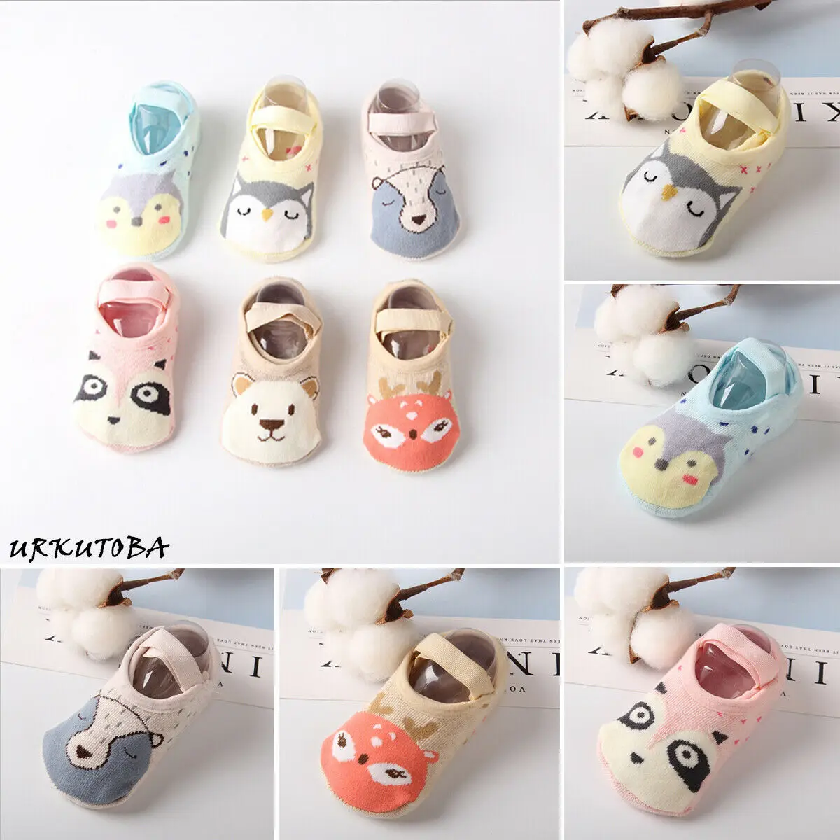 Fashion Toddler Sock Shoe Soft Baby Novelty Cute Cartoon Non-Skid Slipper Anti-Slip Infant Girl/Boy Cotton Infant Boat Socks