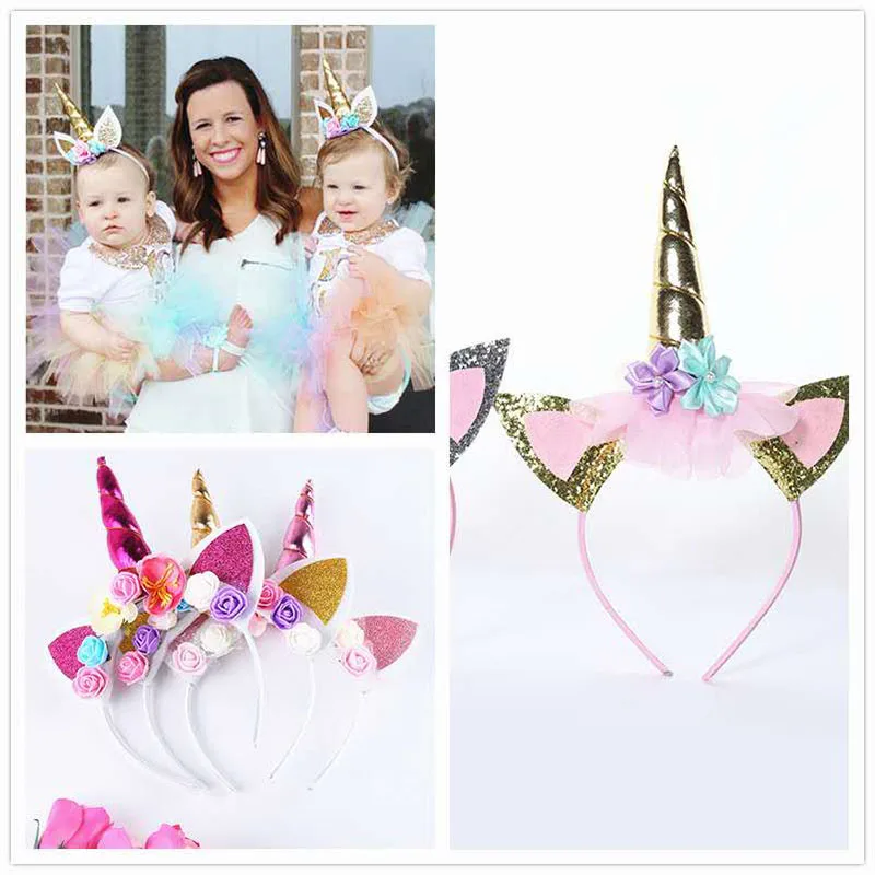 Милые ободки с единорогами для девочек детские головные уборы фото реквизит