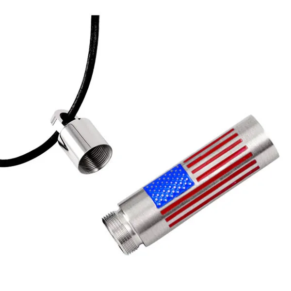 IJD8461 American fashion jewelry ЦИЛИНДР ожерелье для кремации с флагом гравировка логотипа из